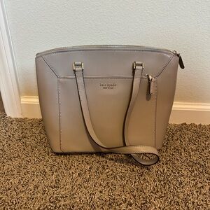 Kate Spade Gray Leather Tote Bag